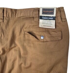 NWT Boulder Creek Ranger Cargo Pants Mens 46 Brown Cotton Elastic Waist Workwear